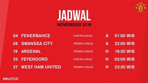 Jadwal Pertandingan Manchester United Terlengkap dan Terbaru